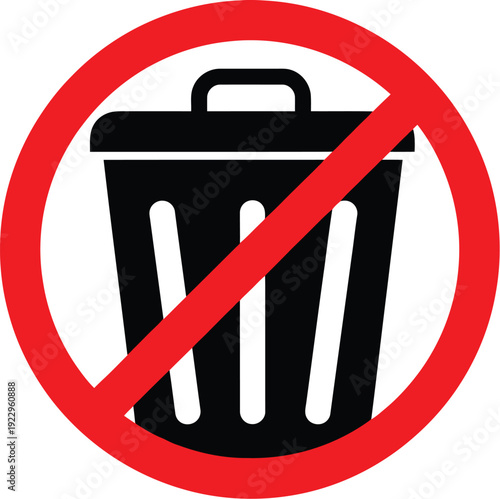 No littering prohibition sign in red and black