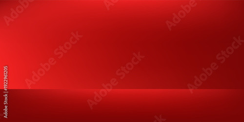Modern empty bright red studio background product display with copy space for displaying content abstract simple modern