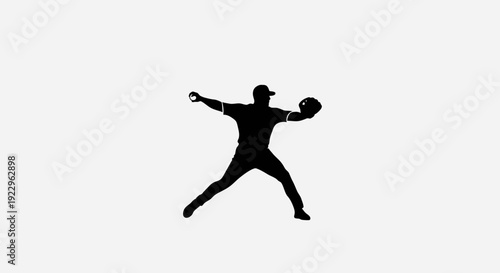 Baseball player throwing ball in dynamic motion on field