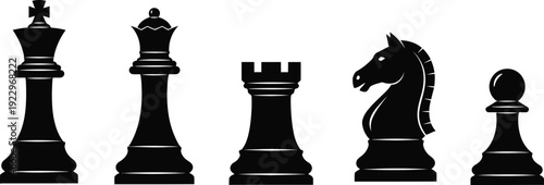 Black chess pieces silhouette