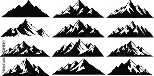 Minimalist Mountain Range Peaks - Jagged Mountain Silhouettes