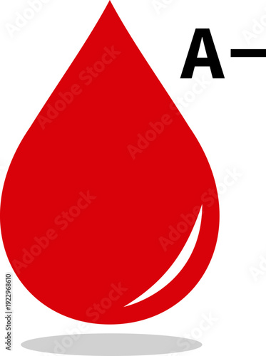 A negative blood type icon for medical use. A negative group drop isolated on transparent background. Red drop symbol represents healthcare, donation and transfusion services vector illustration.