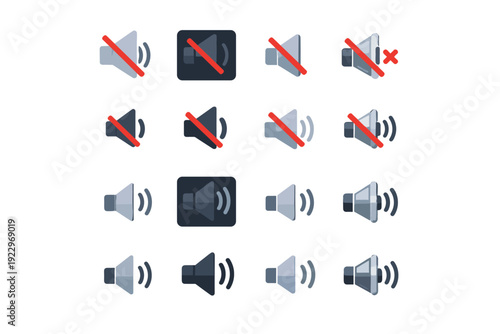 Variant compact icon vector image generation minimal theme unmute style spacious simple