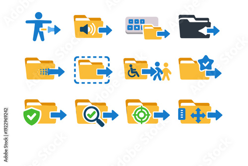 Inclusive guidance button generation simple vector icon image motion drag accessibility cue