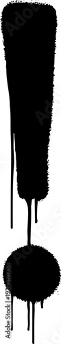 Grunge Style Exclamation Mark Symbol with Drips