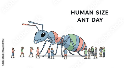 Giant Ant Day: Tiny People Marvel at Colossal Insect