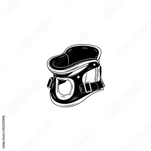Medical Neck Brace Cervical Collar Support Device Illustration