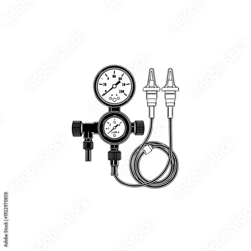 Medical Oxygen Regulator with Flow Meter and Nasal Cannula