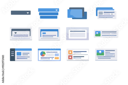 Generation preview simple vector card expanded side collapsed nested modal image panel