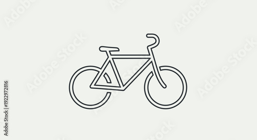 Outline Icon of a Classic Bicycle, Representing Eco-Friendly Transport and Leisure, in Bright Studio