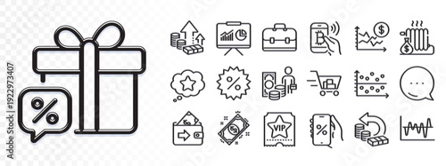 Money profit, Vip ticket and Shopping cart line icons for web app. Glare of light effect. Message icon. Pack of Payment, Stock analysis, Dot plot pictogram icons. Vector