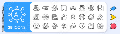 Incubator, Consumption growth and Vitamin c line icons. Interest rate, AI generate, Inflation icons. Pack of Floor plan, Device, Fake news icon. Vector