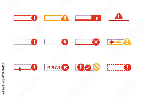 Vector input highlight incorrect required out range image simple error generation icon