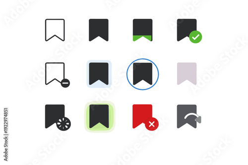 Generation unsaved saving state outline focus bookmark icon filled vector simple image