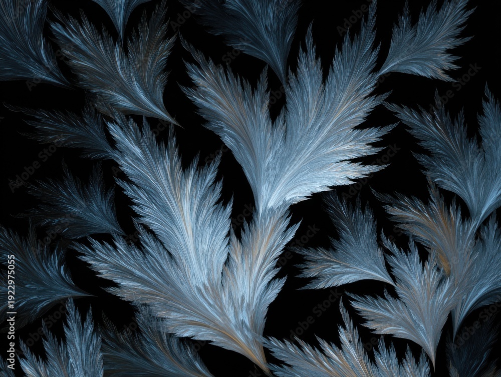 Obraz premium frost pattern luminous isolated on a black background