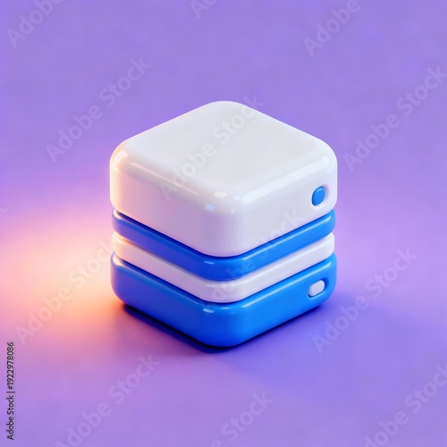 Neo-Data Play Cube: Whimsical Futuristic 3D Render in Soft B