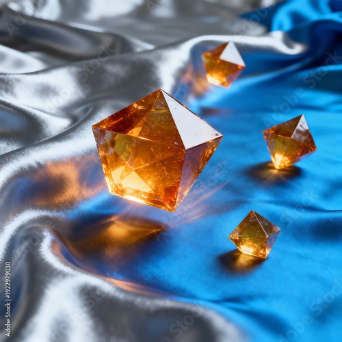 Crystalline Geometry: Silver and Amber in Motion