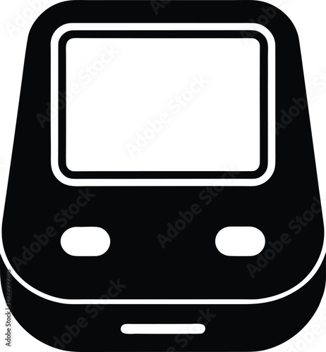 pager device silhouette vector art illustration, black and white design