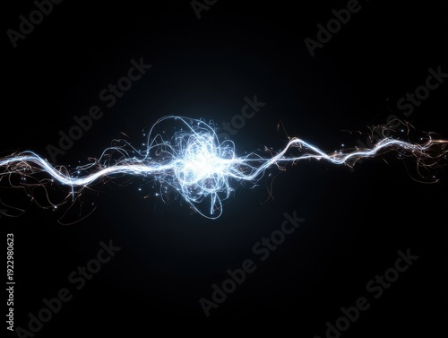 energy trail behind object isolated on a black background