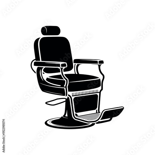 Classic barber chair with footrest symbolizes professional hair cutting services.