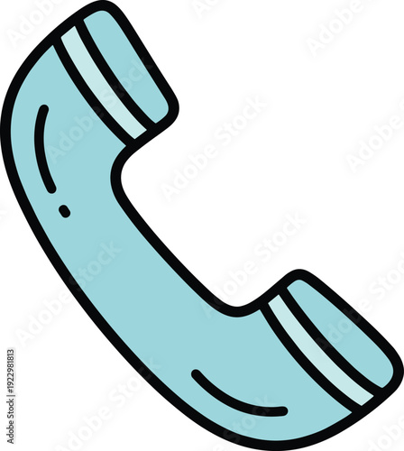 Minimalist telephone receiver icon illustration representing call or contact
