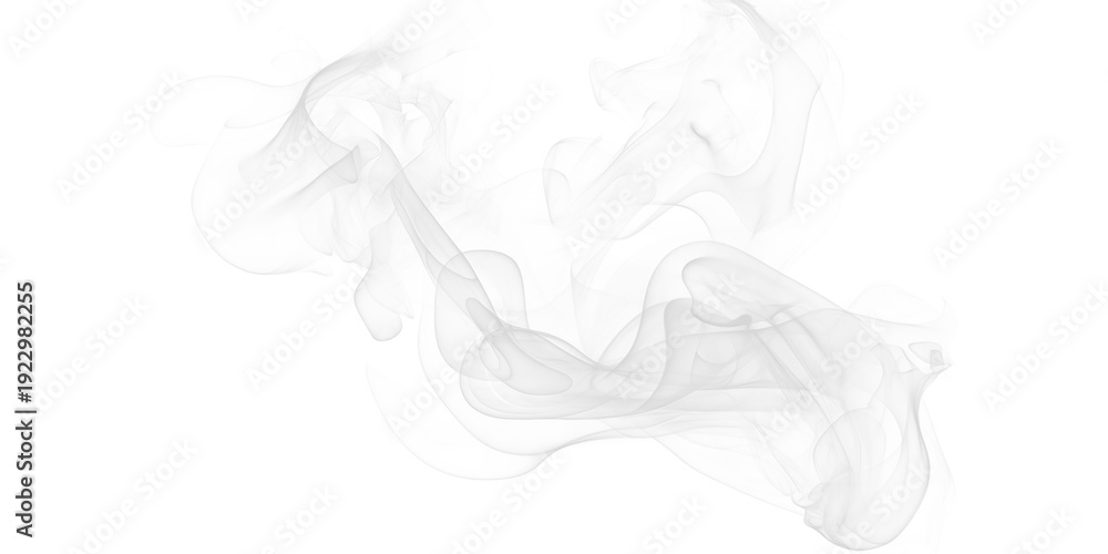 Ταπετσαρία Ethereal white smoke swirls on black background abstract wisps create atmospheri