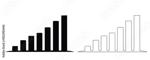 Signal strength bar icon showing increasing levels, solid and outline versions