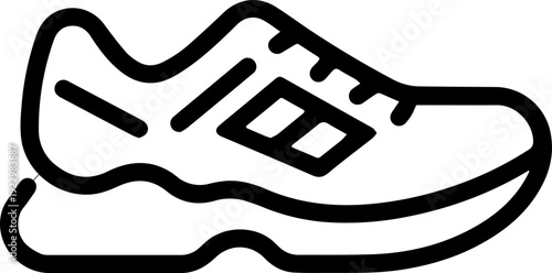 A sleek black sneaker icon with sparkle effects modern design simplicity. Running Shoe Icon. Vector gym shoes icon, running icon Running shoes vector icon. filled flat sign for mobile concept and web.