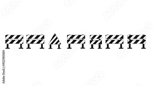 Vector illustration of construction barricade barrier sign set vector graphic on a transparent background