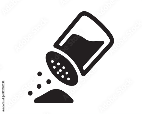 Salt Shaker Silhouette Spilling Seasoning Vector