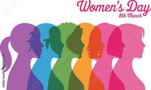 Diverse Women Silhouettes Celebrate International Women's Day Keywords: women's day