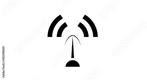 Simple black wireless signal icon on white background.