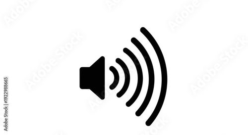 Simple black icon of a loudspeaker emitting sound waves.