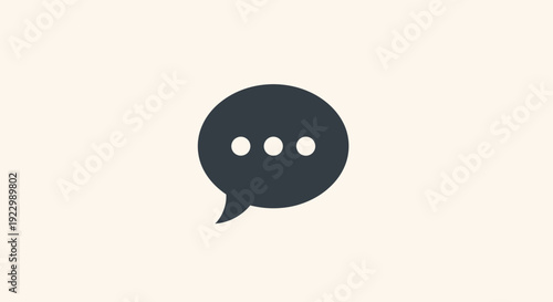 Black Speech Bubble Icon with Dots.