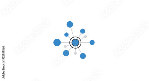 Blue Circle Network Diagram Illustration.