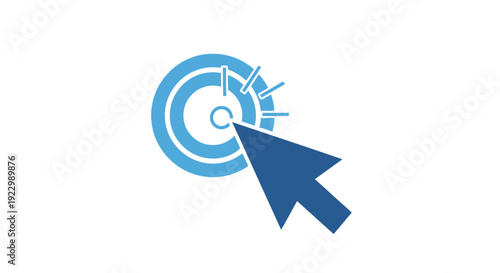 Blue Computer Mouse Cursor Clicking Target.