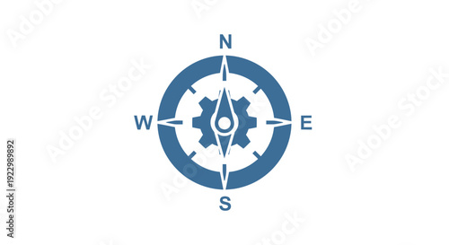 Blue Compass with Cardinal Directions Indicated.