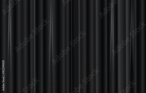 Black silk curtains stock Velveteen vector