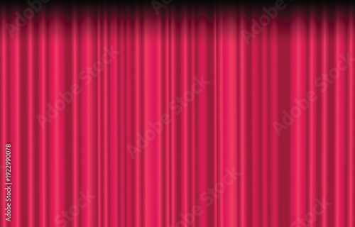 Pink valvet closed curtain stock illustration Arts Culture and Entertainment, Velveteen