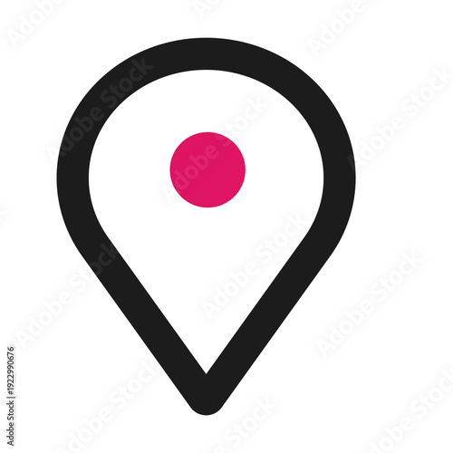A minimalist location marker icon with a simple design, perfect for navigation or mapping applications
