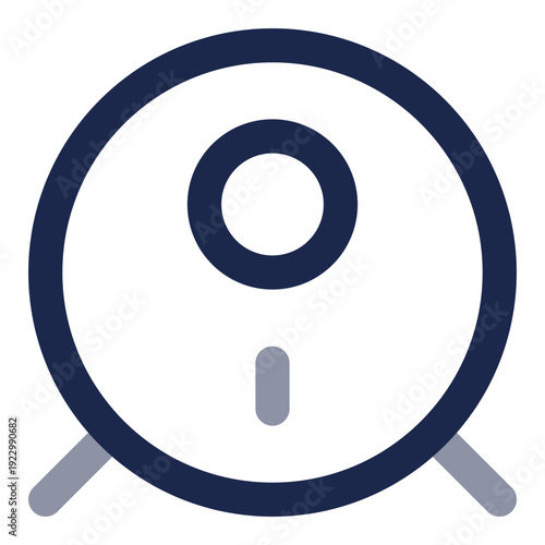 A modern minimalist icon of a drum with drum sticks 