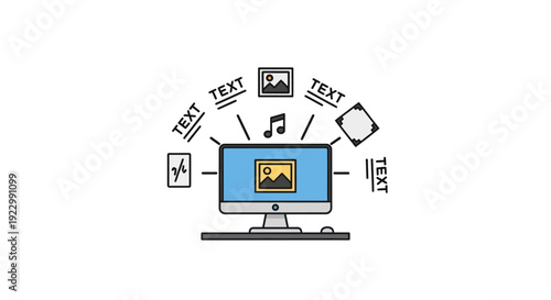 Computer Monitor Displaying Media Content.