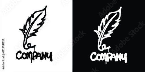 Graffiti Nib Feather logo vector design