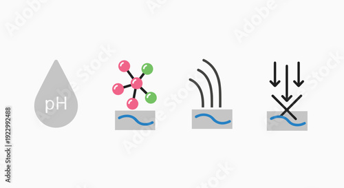 Key factors influencing water quality and treatment processes isolated on transparent background, Vector