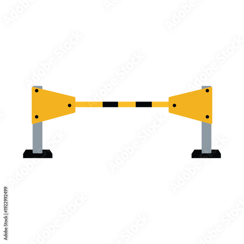 Construction Road Barrier Gate Vector for Traffic Control Safety and Work Zone Warning Sign
