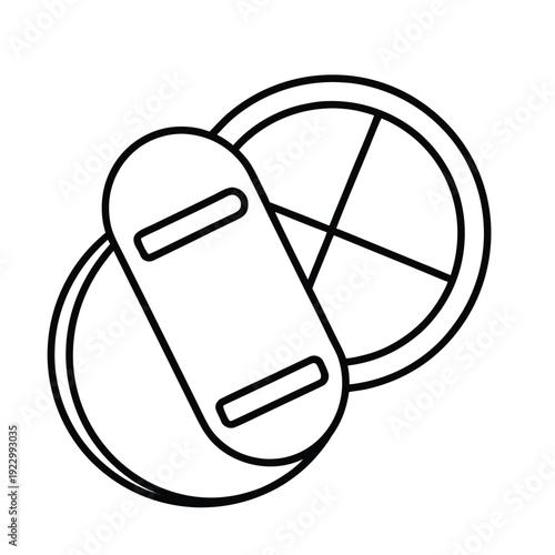 Prescription drugs icon vector an white background.