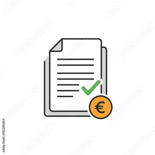 Document with Euro Currency Approval.