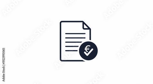 Document with Euro Symbol and Checkmark.