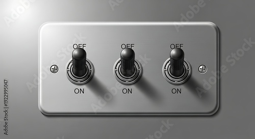 Three electrical toggle switches power control and operation concept
