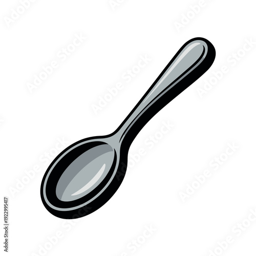 Silver serving spoon rests ready for eating a delicious prepared meal.